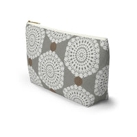 Lace Hexagon Accessory Pouch w T-bottom in Gray